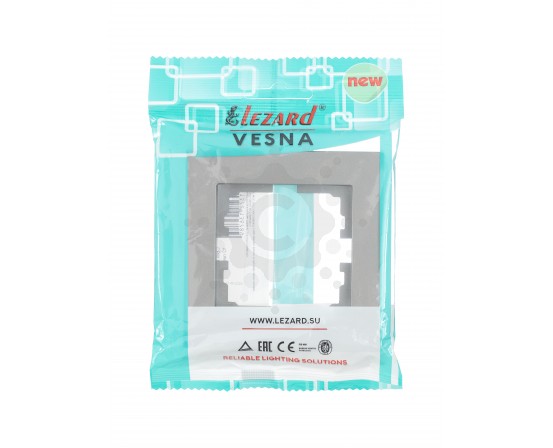 Рамка одинарна сіра Lezard серія Vesna 742-3500-146 фото 4
